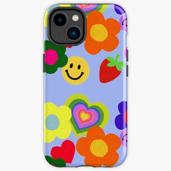 Protective iPhone Case Vibrant Retro Pop Art Grid Graphic Pattern Heavy Duty Shockproof Hard Shell IP13/14 Magnetic MagSafe Compatible