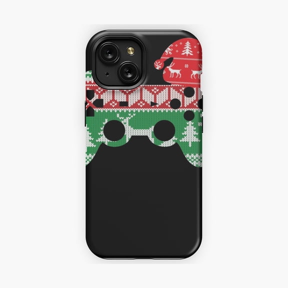 Protective iPhone Case Video Gamer Seasonal Festive Inspired Phone Case Controller Grid Gaming Pattern Shield IP15 Magnetic MagSafe Compatible