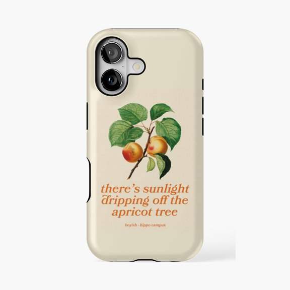 Protective iPhone Case Vintage Apricot Poster Style Phone Case IP13/14 Magnetic MagSafe Compatible