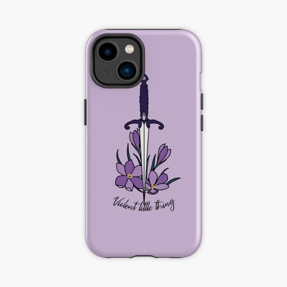 Protective iPhone Case Violent Little Thing Violets Dagger Design Phone Case IP15 Magnetic MagSafe Compatible