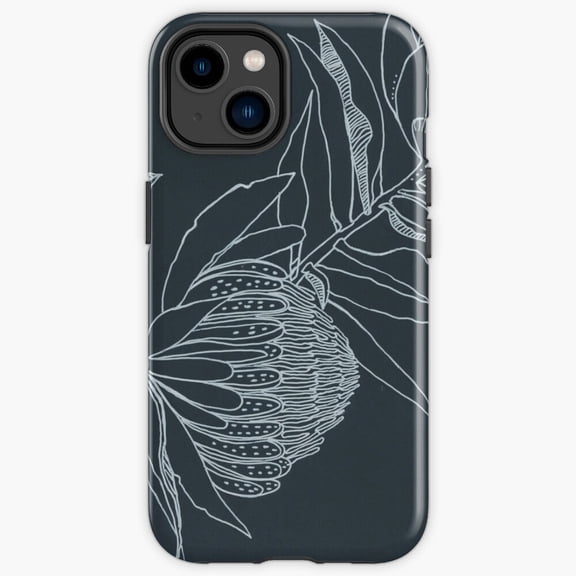 Protective iPhone Case Waratah Red Australian Native Flower Botanical Specimen Heavy Duty Shockproof Hard Shell IP15 Magnetic MagSafe Compatible
