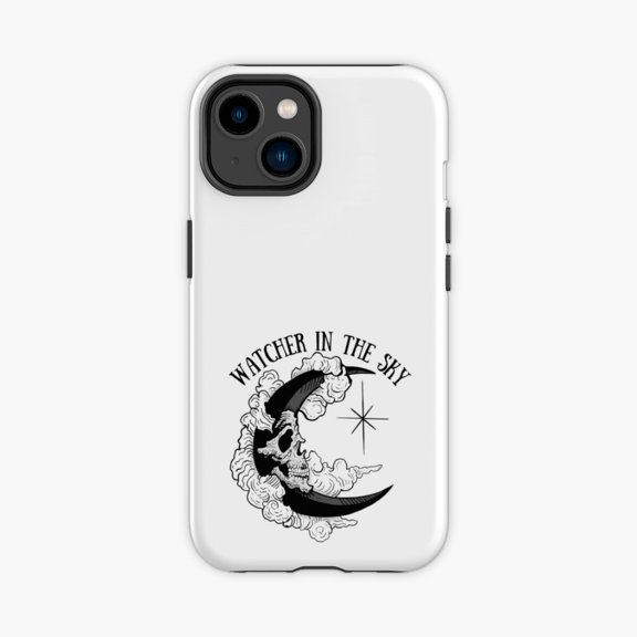 Protective iPhone Case Watcher In The Sky Moon Design Phone Case IP13/14 Magnetic MagSafe Compatible