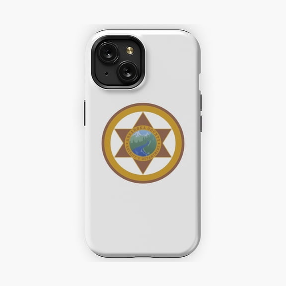 Protective iPhone Case Western Badge Rustic Design Phone Case Star Frontier Law Officer Shield IP13/14 Magnetic MagSafe Compatible