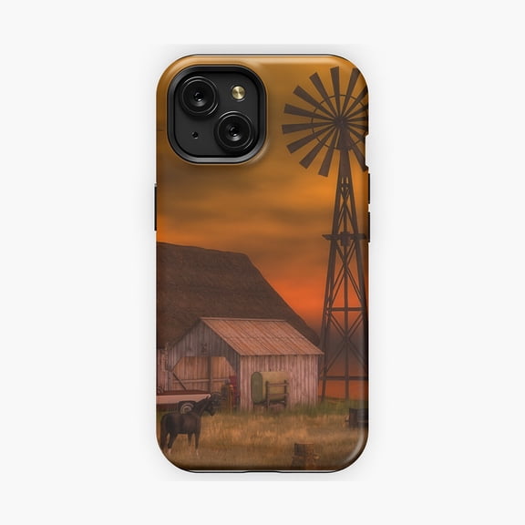 Protective iPhone Case Western Country Horses Rustic Ranch Phone Case Equestrian Herd Wilderness Shield IP16 Magnetic MagSafe Compatible