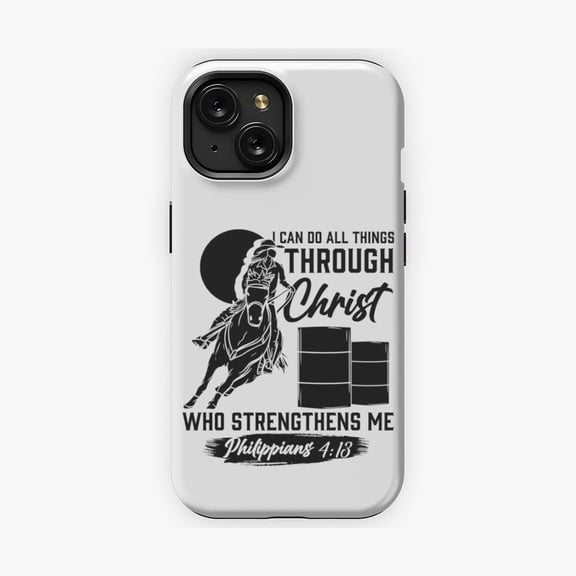 Protective iPhone Case Western Horse Racer Barrel Racing Phone Case for Girls IP13/14 Magnetic MagSafe Compatible