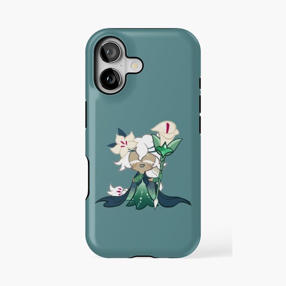 Protective iPhone Case White Lily Cookie Inspired Character Phone Case IP13 Pro Magnetic MagSafe Compatible