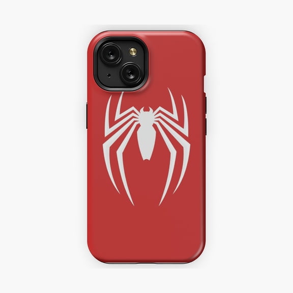 Protective iPhone Case White Spider Silhouette Graphic Phone Case IP15 Magnetic MagSafe Compatible