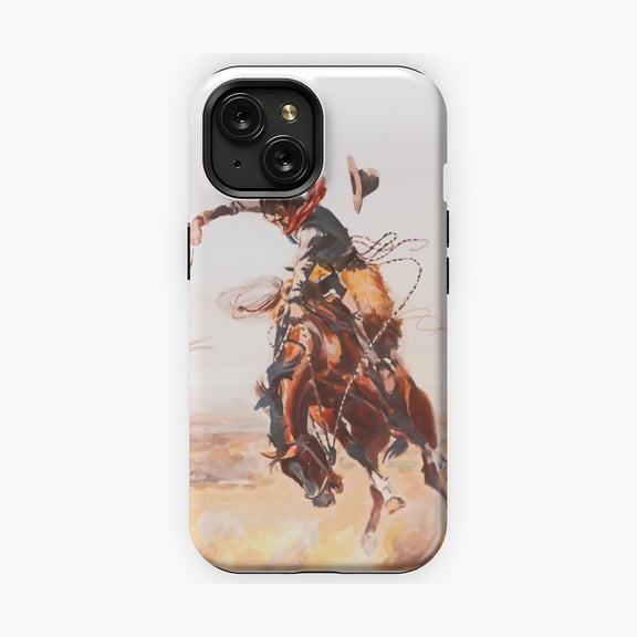 Protective iPhone Case Wild West Series Bad Horse Phone Case with Western Cowboy Theme IP13/14 Magnetic MagSafe Compatible