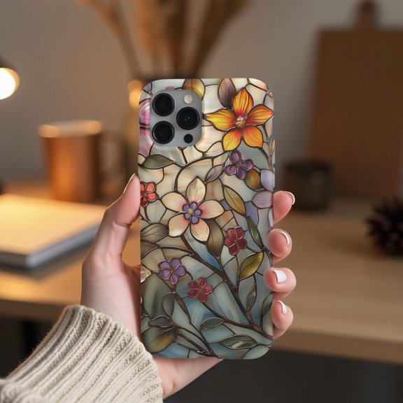 Protective iPhone Case Wildflower Style Floral Phone Case IP15 Magnetic MagSafe Compatible