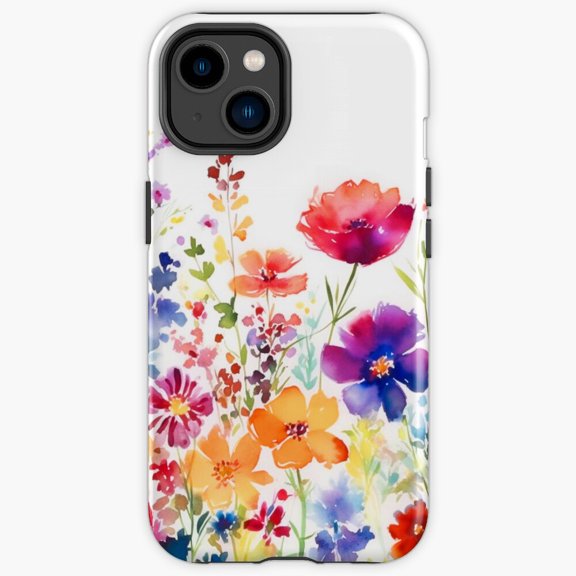 Protective iPhone Case Wildflowers Colorful Blooming Prairie Botanical Meadow Field Heavy Duty Shockproof Hard Shell IP16 Magnetic MagSafe Compatible