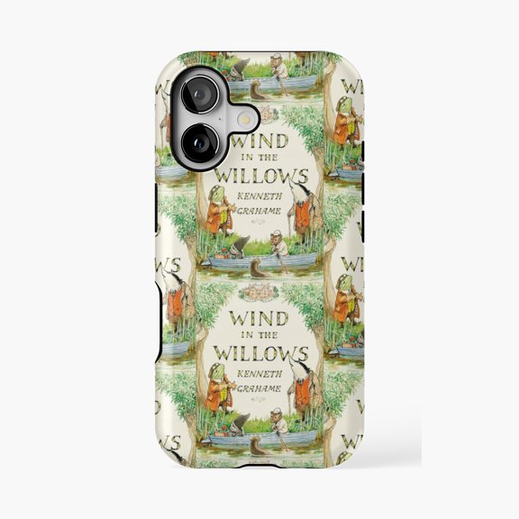 Protective iPhone Case Wind In The Willows Book Cover Literary Design Phone Case IP15 Magnetic MagSafe Compatible