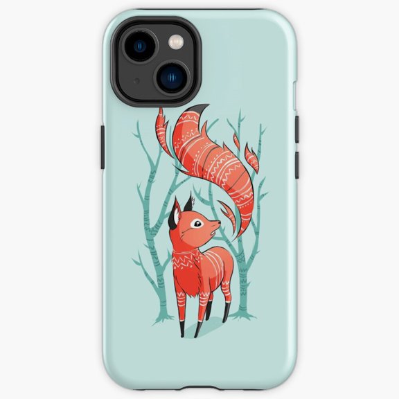 Protective iPhone Case Winter Fox Cute Wildlife Animal Snowy Forest Landscape Shield Phone Case IP15 Magnetic MagSafe Compatible