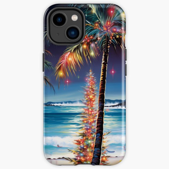 Protective iPhone Case Winter In Hawaii Mele Kalikimaka Tough Mobile Shield IP13/14 Magnetic MagSafe Compatible