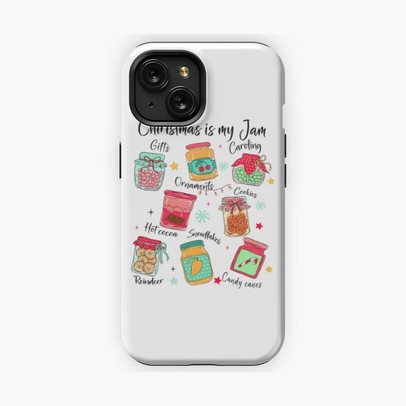 Protective iPhone Case Winter Is My Jam Festive Quote Graphic Phone Case Baking Cooking Slogan Cover IP 17ProMax Magnetic MagSafe Compatible