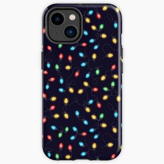 Protective iPhone Case Winter Lights On Dark Background Durable Smartphone Cover IP15 Magnetic MagSafe Compatible