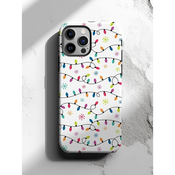 Protective iPhone Case Winter Lights Phone Case Festive Aesthetic Layout IP13/14 Magnetic MagSafe Compatible