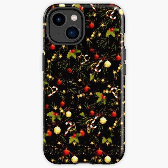 Protective iPhone Case Winter Tree Pattern Dark Forest Evergreen Silhouette Cover IP13/14 Magnetic MagSafe Compatible