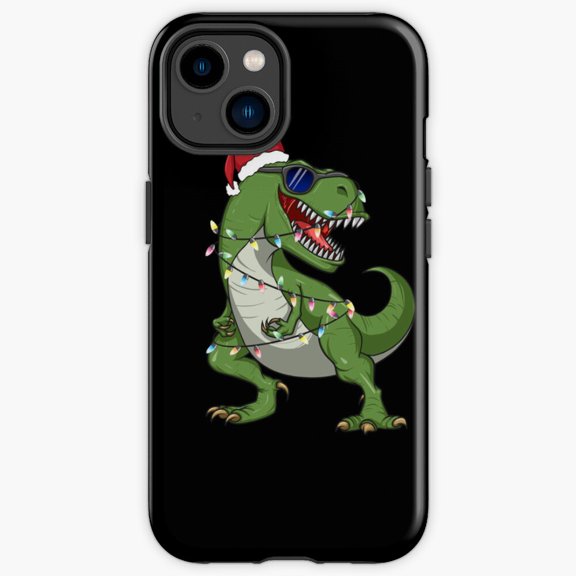 Protective iPhone Case Winter Tree Trex Tyrannosaurus Rex Dino Gear Graphic Shield IP15 Magnetic MagSafe Compatible