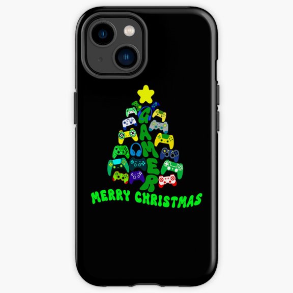 Protective iPhone Case Winter Tree With Colorful Game Controllers Retro Arcade Gamer Cover IP15 Magnetic MagSafe Compatible