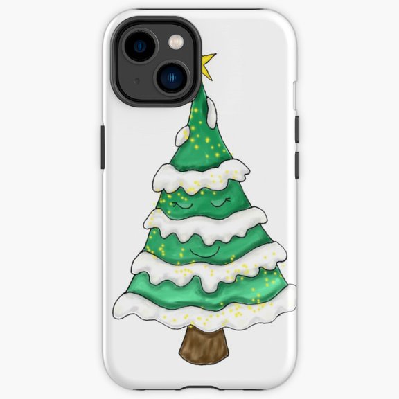 Protective iPhone Case Winter Tree With Snow And Twinkles Radiant Glow Garland Shield IP13/14 Magnetic MagSafe Compatible