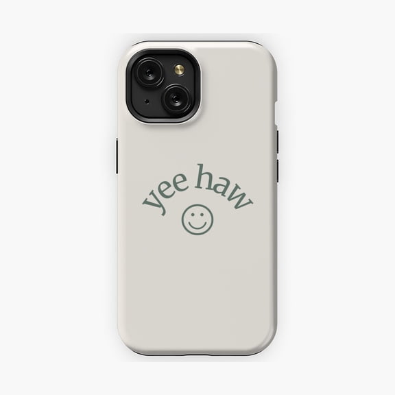 Protective iPhone Case Yee Haw Western Modern Smiley Phone Case Trendy Retro Happy Face Cover IP13/14 Magnetic MagSafe Compatible