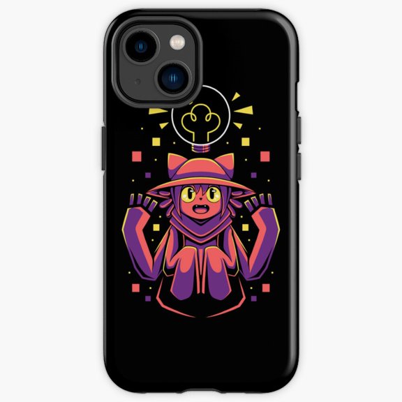 Protective iPhone Case Yellow Feline Portrait Mystic Eyes Heavy Duty Shockproof Hard Shell IP13/14 Magnetic MagSafe Compatible