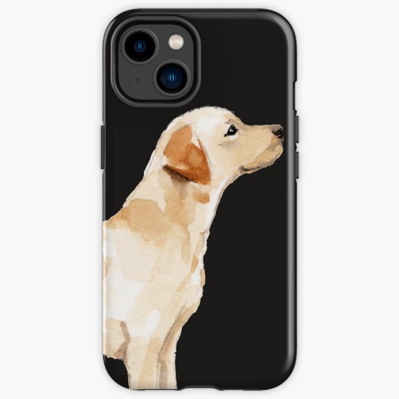 Protective iPhone Case Yellow Lab Silhouette Labrador Retriever Dog Contour Shield IP15 Magnetic MagSafe Compatible