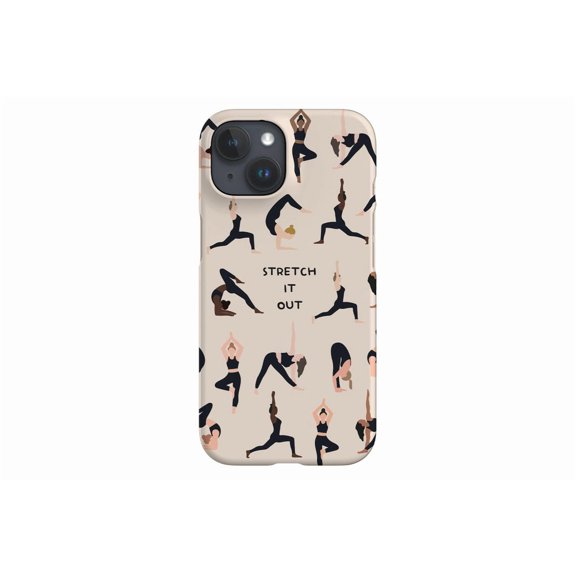 Protective iPhone Case Yoga Pose Boho Chic Design Peach Meditation Wellness Slogan Cover IP16 Magnetic MagSafe Compatible