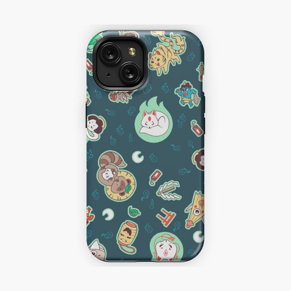 Protective iPhone Case Yokai Parade Phone Case with Traditional Mythical Spirit Design Japanese Folk IP15 Magnetic MagSafe Compatible