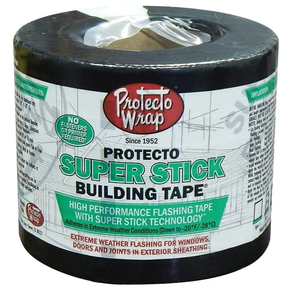 Protecto Wrap 8440065SW Super Stick Flashing Tape, Black, 6 in x 75 ft.