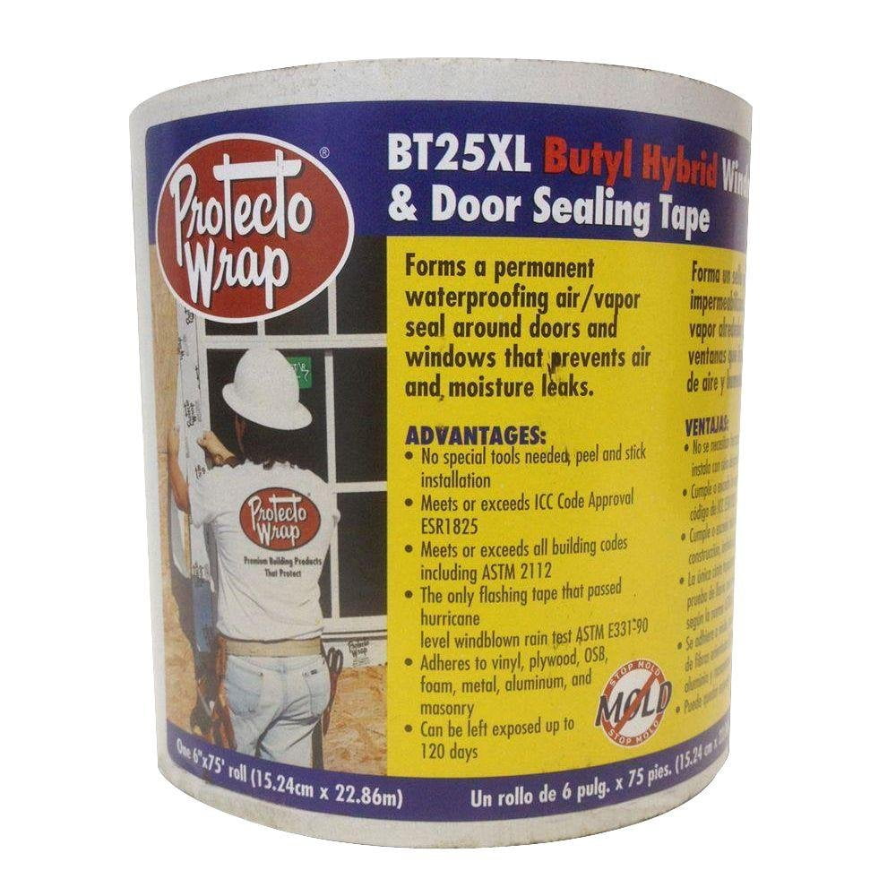 Protecto Wrap BT25XL Window & Door Sealing Tape Roll Size 6 in. x 50 Ft.