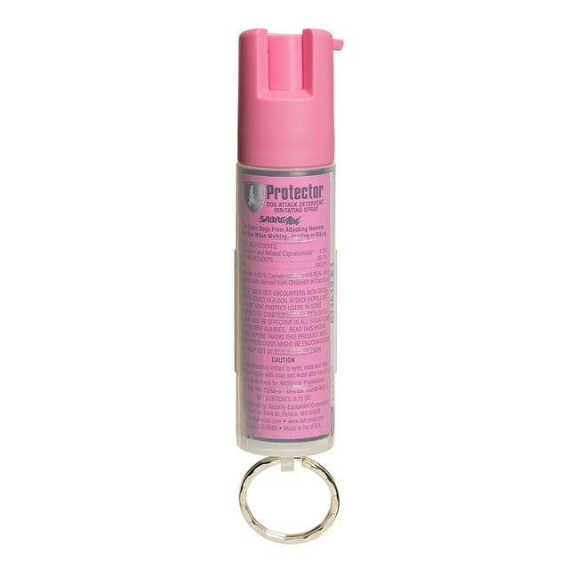 Protector Dog Spray, Dog Attack Deterrent with Key Ring, 14 One-Second Bursts & 12' (4m) Range, Supports National Breast Cancer Foundation (Over $1.2 Million Donated So Far)