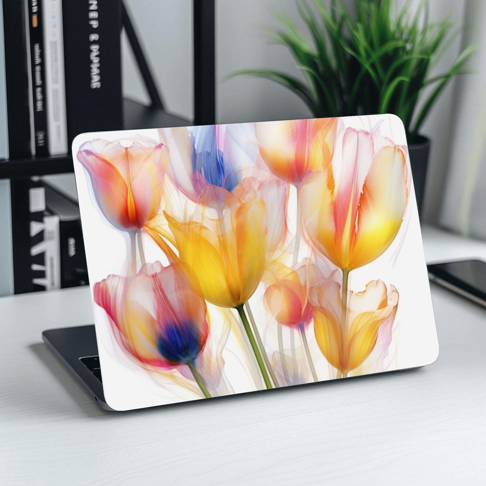 MacBook Sticker Decal Set (2-Pack) - Colorful Spring Design, Fits Newer MacBook Air & Pro Without Glowing Logo