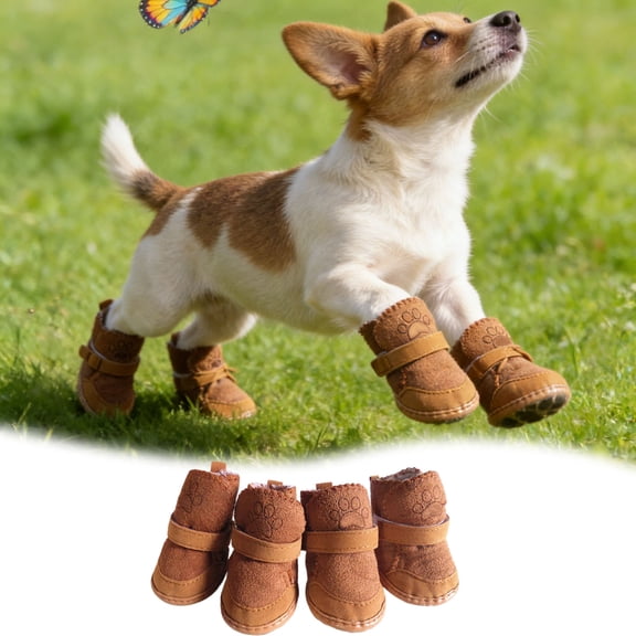 Protector Winter Boots For Small Cats Cozy Shoes With Hook And Loop Closure Warm Booties For Tiny On Cold Pavement Walking Outdoor 4PCS