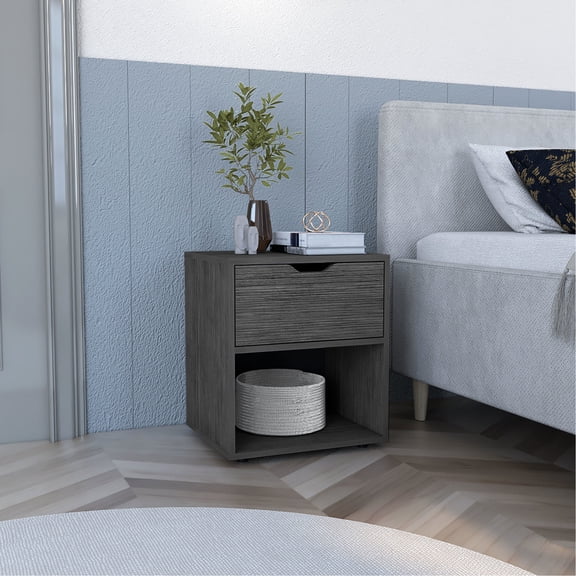 Protects from scuffs / For small bedrooms / Nightstand with one drawer