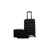 Protege 1 Piece 20" Hardside Carry-on ABS Luggage with 2 Packing Cubes  Black