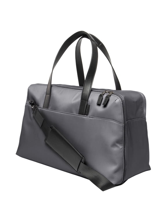 18" Carry on Adjustable Strap Weekender Duffel with Luggage Pass Through, Soothing Grey