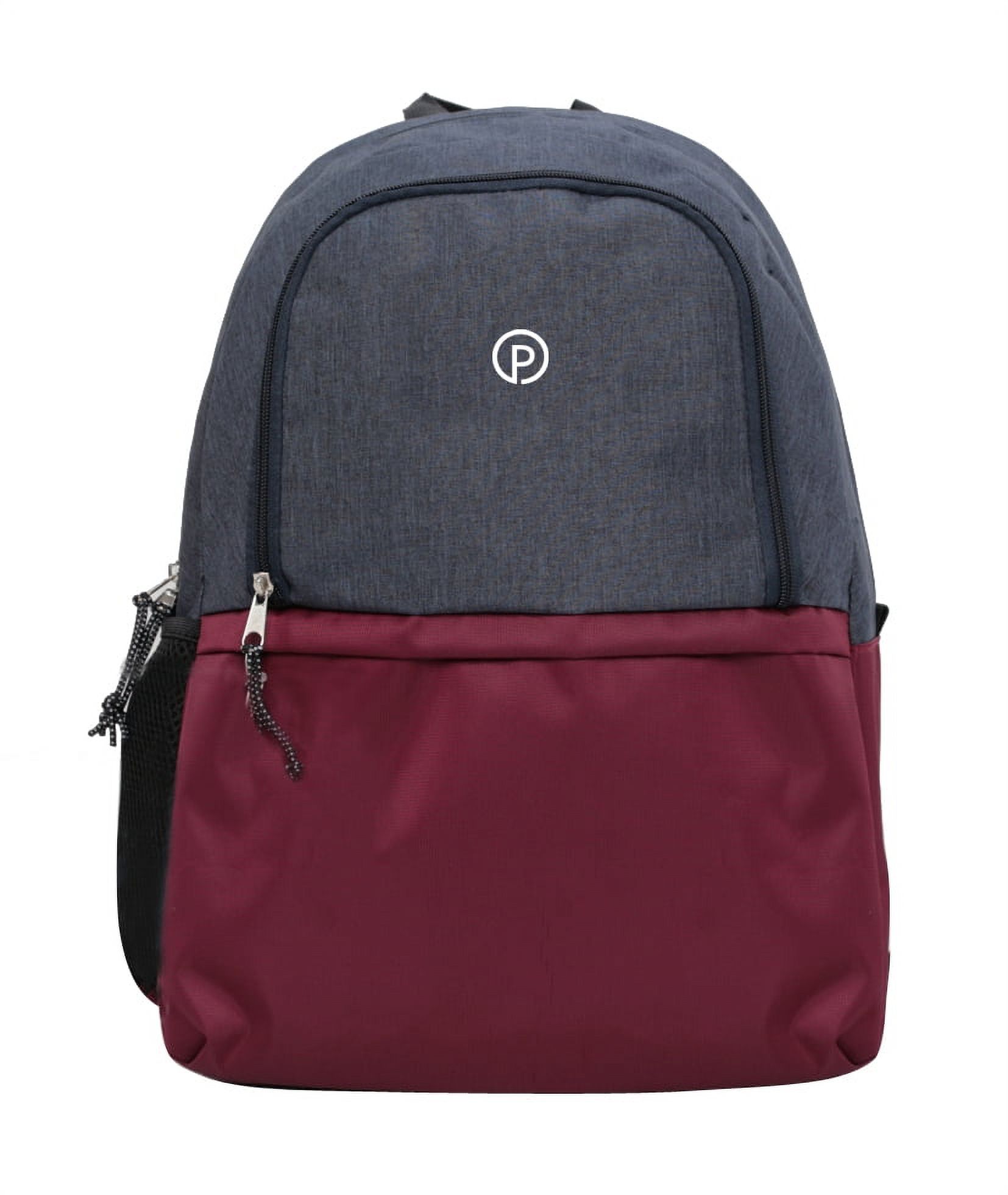 Protege 18" Heather Colorblock Adult Backpack, Navy/Maroon - Unisex - image 1 of 5