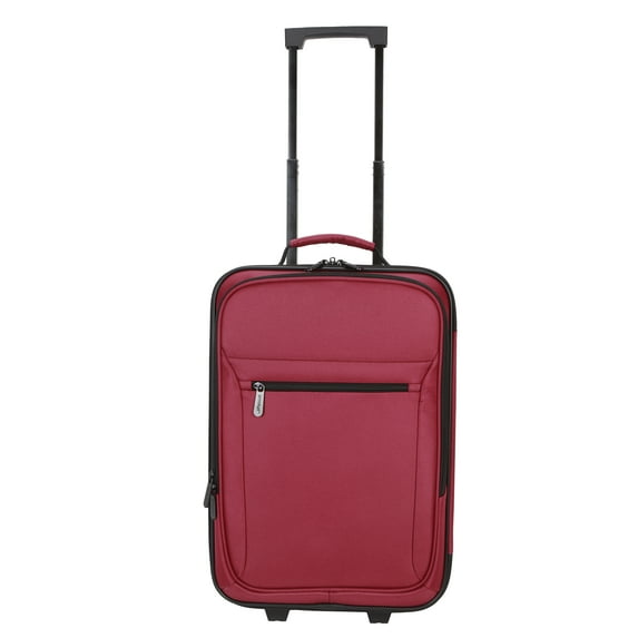 Protege Pilot Carry On 18" Softside 2 Wheel Luggage for Travel, Merlot