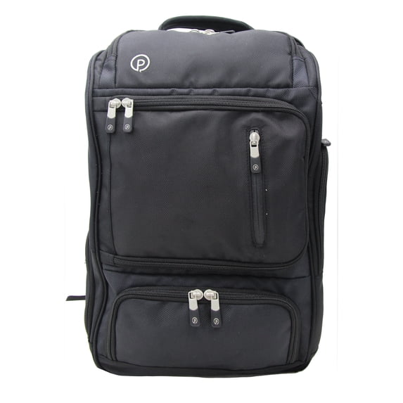 Protege 18" Weekender Travel Backpack with Laptop Pocket and Trolley Sleeve, Black