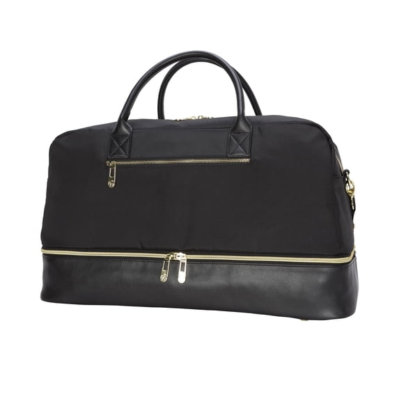 Protege 20” Drop Bottom Weekender Duffel Bag for Travel, Polyester Material, Carry-On Travel Bag, Black