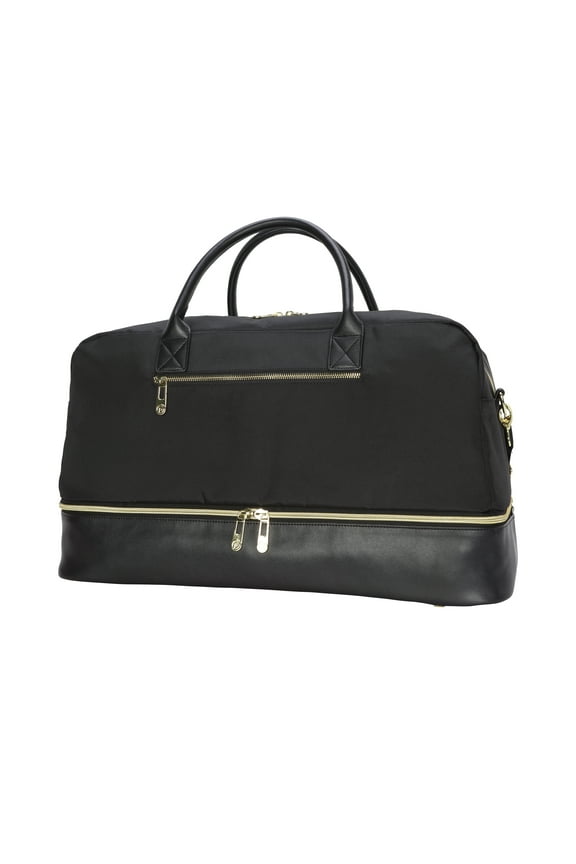 20 in Drop-Bottom Weekender Duffel Bag for Travel, Black