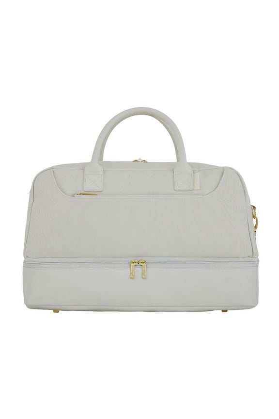 20 in Drop-Bottom Weekender Duffel Bag for Travel, White