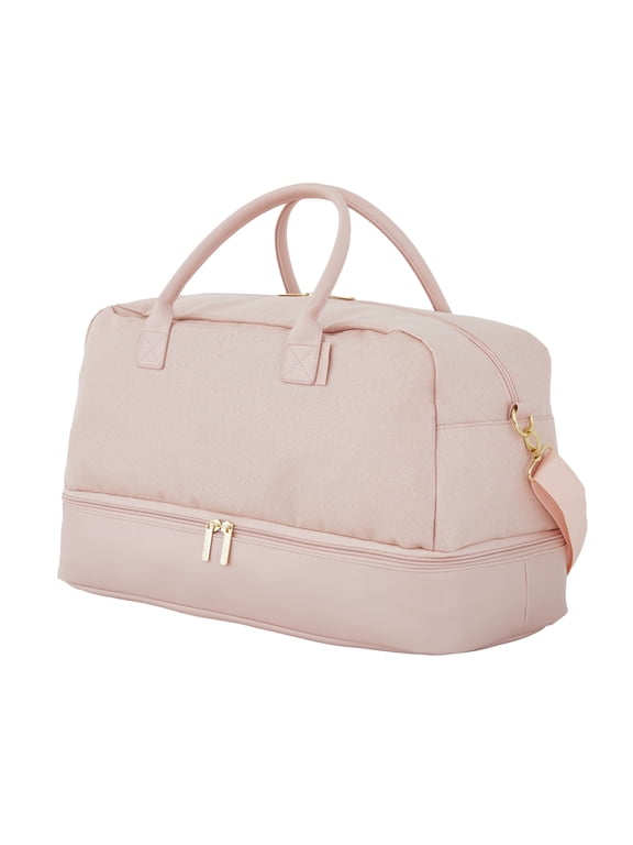 20" Drop Bottom Weekender Duffel and Carry-On Travel Bag, Pink Blush