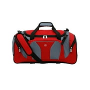 Protege 22" Travel and Sports Duffel Bag with Packing Cube - Red with Gray