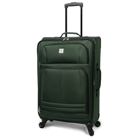 Protege 25" Checked Elliptic 4-Wheel Spinner Luggage, Green (Walmart Exclusive)