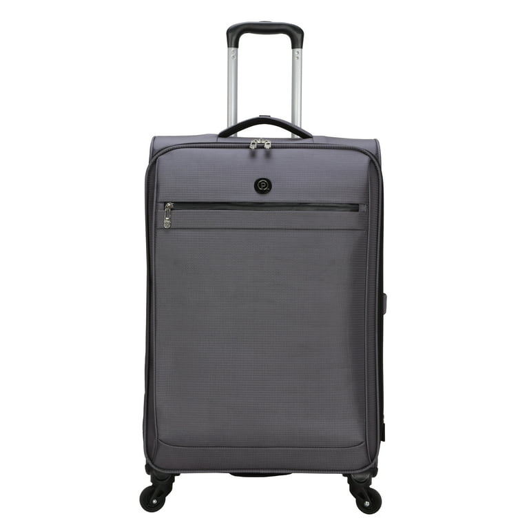 Protege 26-inch Gravity Free Softside Upright Checked Travel Luggage, Grey,  Adult