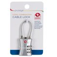 Protege 3-Dial Combination Cable Luggage Lock, Silver