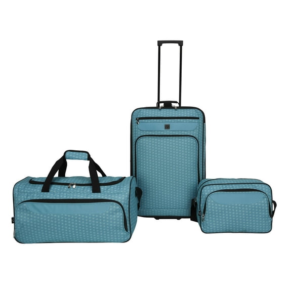Protege 3-Piece Softside Luggage Set, Polka Dot Teal