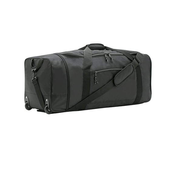 Protege 32-inch Large Compactible Rolling Duffel Bag for Travel, Black
